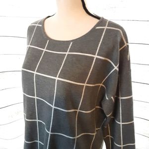 ATF Gray Window Pane Tunic Sweater